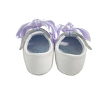 Scarpe Da Culla Modello Ballerina In Pelle Con Fiocco In Raso Neonata PANYNO A3203 - PANYNO - Luxury Kids