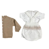 Completo Con Pagliaccetto In Filo Di Cotone Organico Neonato WEDOBLE V2301305B - WEDOBLE - Luxury Kids