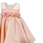 Abito Elegante Smanicato In Organza Neonata NINNAOH E23AB416 - NINNAOH - Luxury Kids