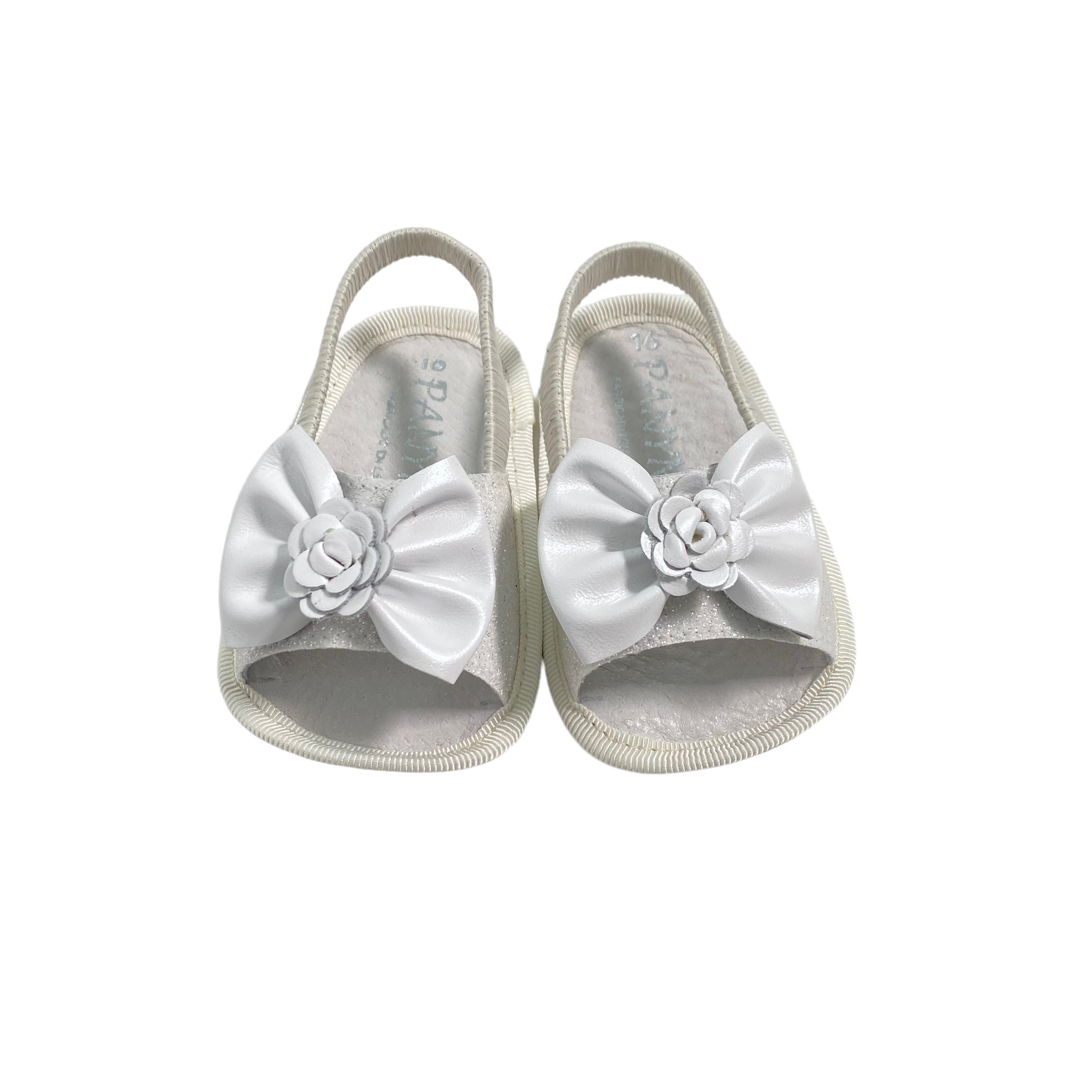 Sandali Da Culla In Camoscio Con Fiocco Neonata PANYNO A3202