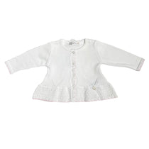 Cardigan In Filo Di Cotone Con Traforatura Neonata DR KID DK126 - DR KID - Luxury Kids