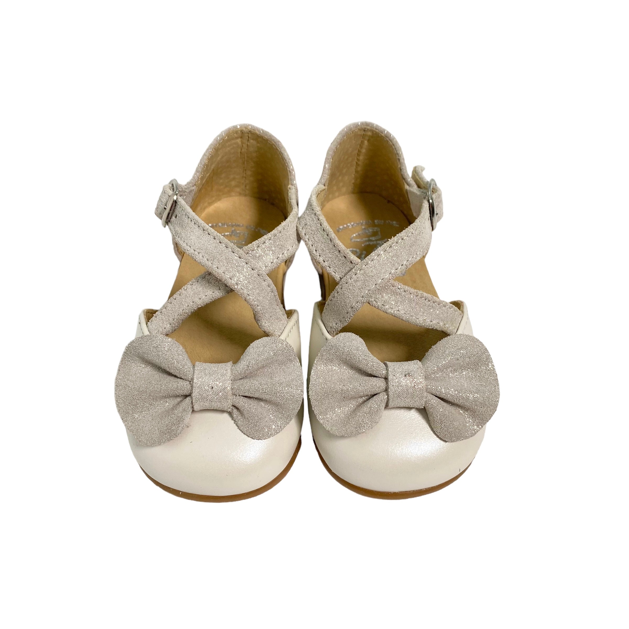 Scarpe Primi Passi Modello Ballerina Aperte Ai Lati In Pelle Neonata RIZITOS B2611 - RIZITOS - Luxury Kids