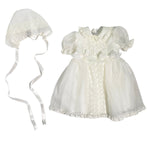 Abito Elegante Battesimale In Seta E Pizzo Panna Neonata PICCOLA GIUGGIOLA CHIESSI - PICCOLA GIUGGIOLA - Luxury Kids