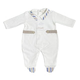 Tutina Intera In Cotone Bianca Neonato NINNAOH E23340T - NINNAOH - Luxury Kids
