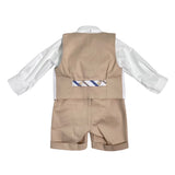 Completo Elegante Con Salopette Camicia E Papillon beige Neonato NINNAOH E23CM603A