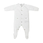 Tutina Intera In Filo Di Cotone Organico Bianca Neonato/a DR KID DK259 - DR KID - Luxury Kids