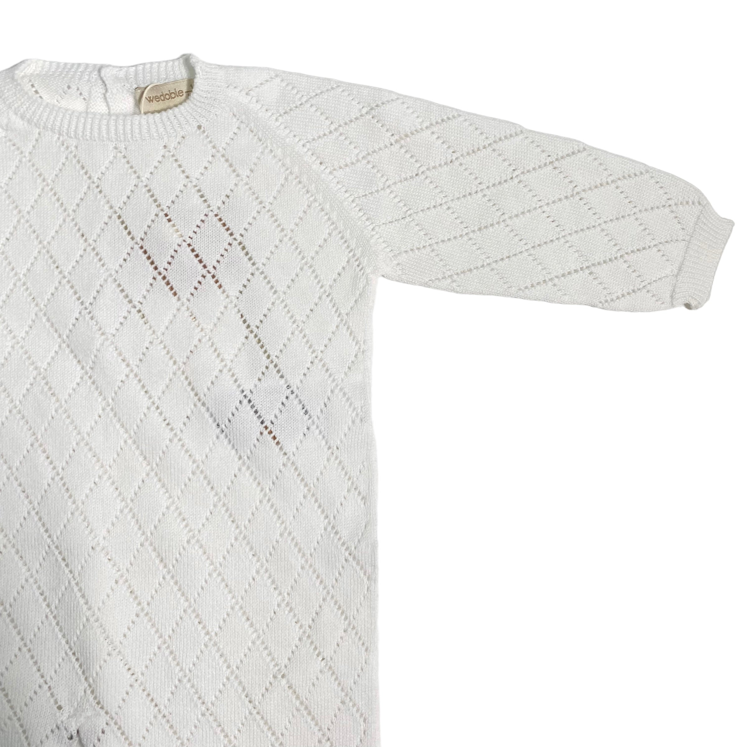 Tutina Intera In Filo Di Cotone Traforata Neonato/a WEDOBLE V2307346A - WEDOBLE - Luxury Kids