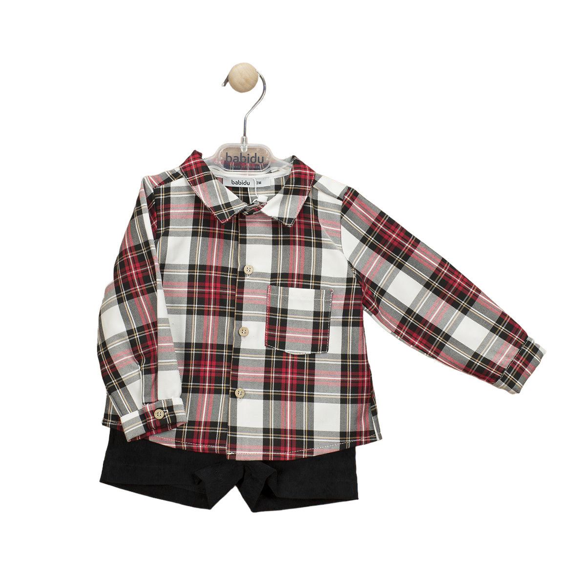 Completo Con Bermuda E Camicia Scozzese Bambino BABIDU 44428 - BABIDU - LuxuryKids