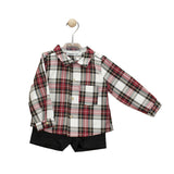 Completo Con Bermuda E Camicia Scozzese Bambino BABIDU 44428 - BABIDU - LuxuryKids