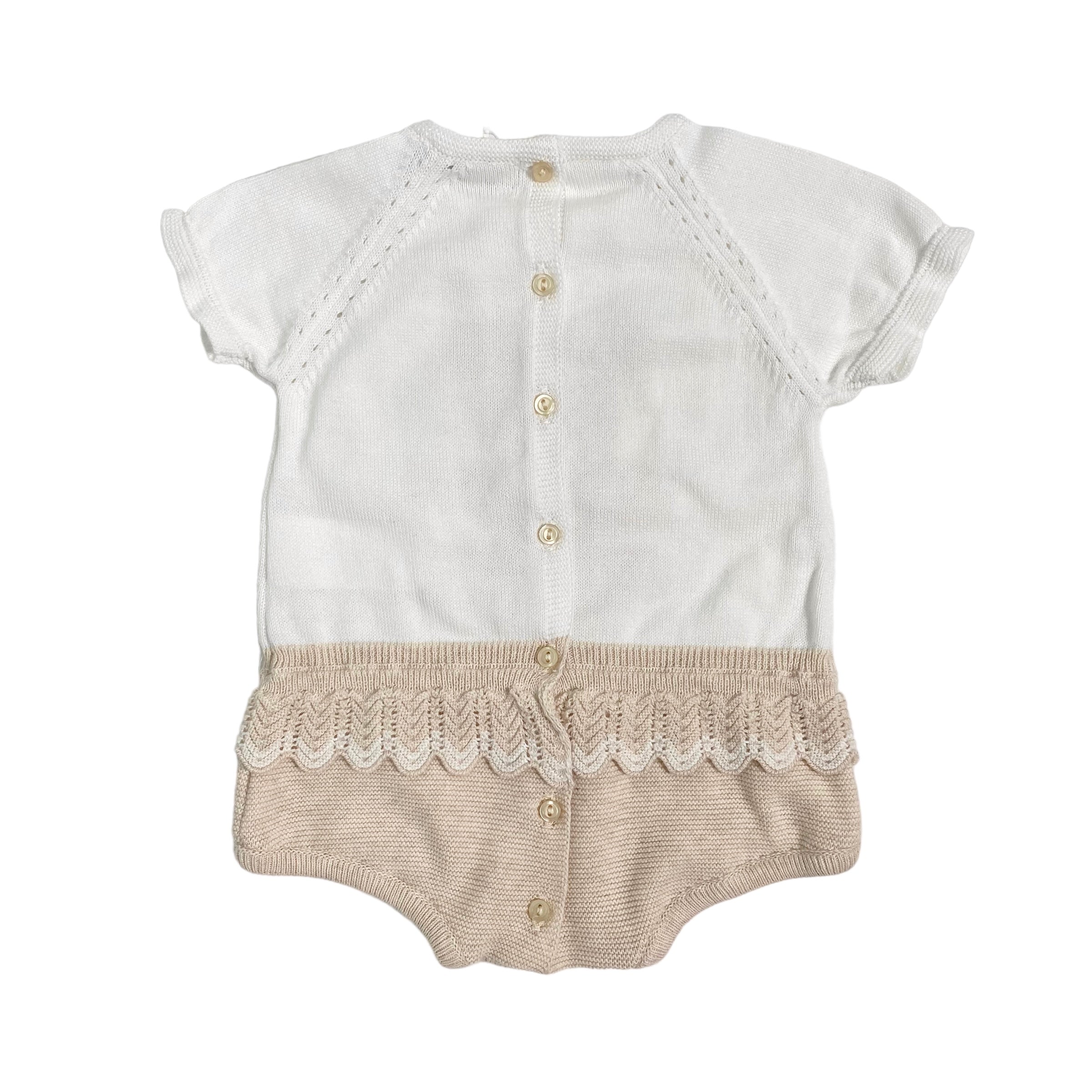 Pagliaccetto In Filo Di Cotone Con Orso Neonata A&J A&J134 - A&J - Luxury Kids