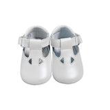Scarpe Da Culla In Pelle Satinata Con Occhielli Neonato PANYNO A2414S - PANYNO - Luxury Kids