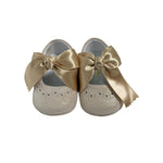 Scarpe Da Culla Modello Ballerina In Camoscio Con Fiocco Neonata RIZITOS A3203 - RIZITOS - Luxury Kids