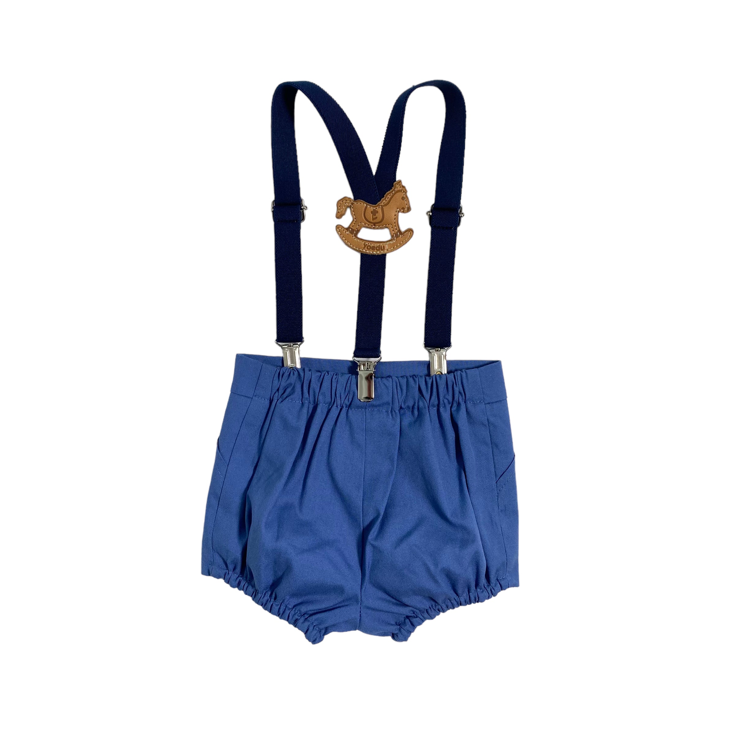 Bermuda Con Bretelle In Cotone Neonato YOEDU 3984 - YOEDU - Luxury Kids