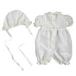 Pagliaccetto Battesimale In Organdis Di Seta Avorio Neonata PICCOLA GIUGGIOLA PALERMO - PICCOLA GIUGGIOLA - Luxury Kids