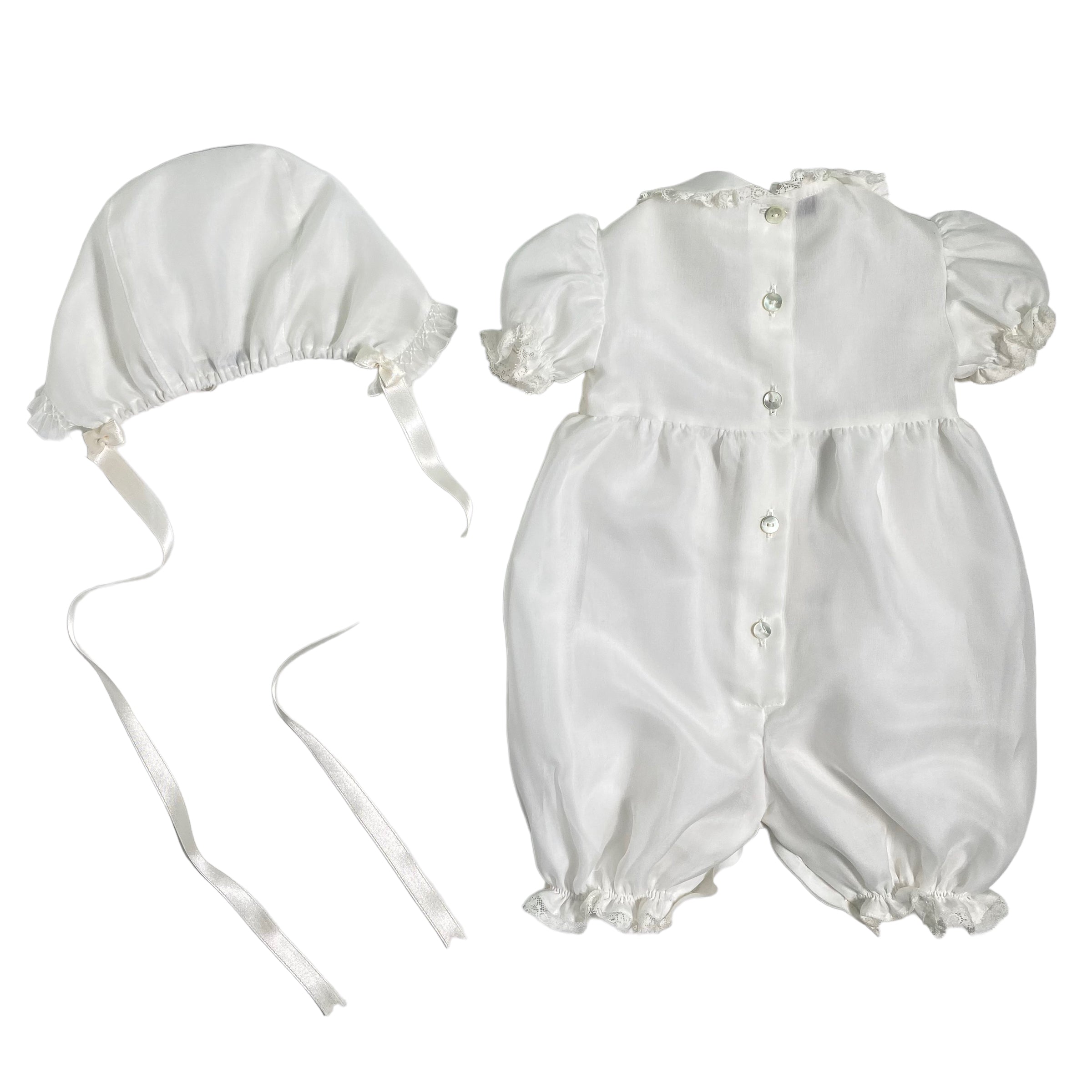 Pagliaccetto Battesimale In Organdis Di Seta Avorio Neonata PICCOLA GIUGGIOLA PALERMO - PICCOLA GIUGGIOLA - Luxury Kids