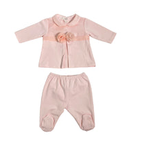 Tutina Spezzata In Cotone Rosa Neonata NINNAOH E2398C - NINNAOH - Luxury Kids