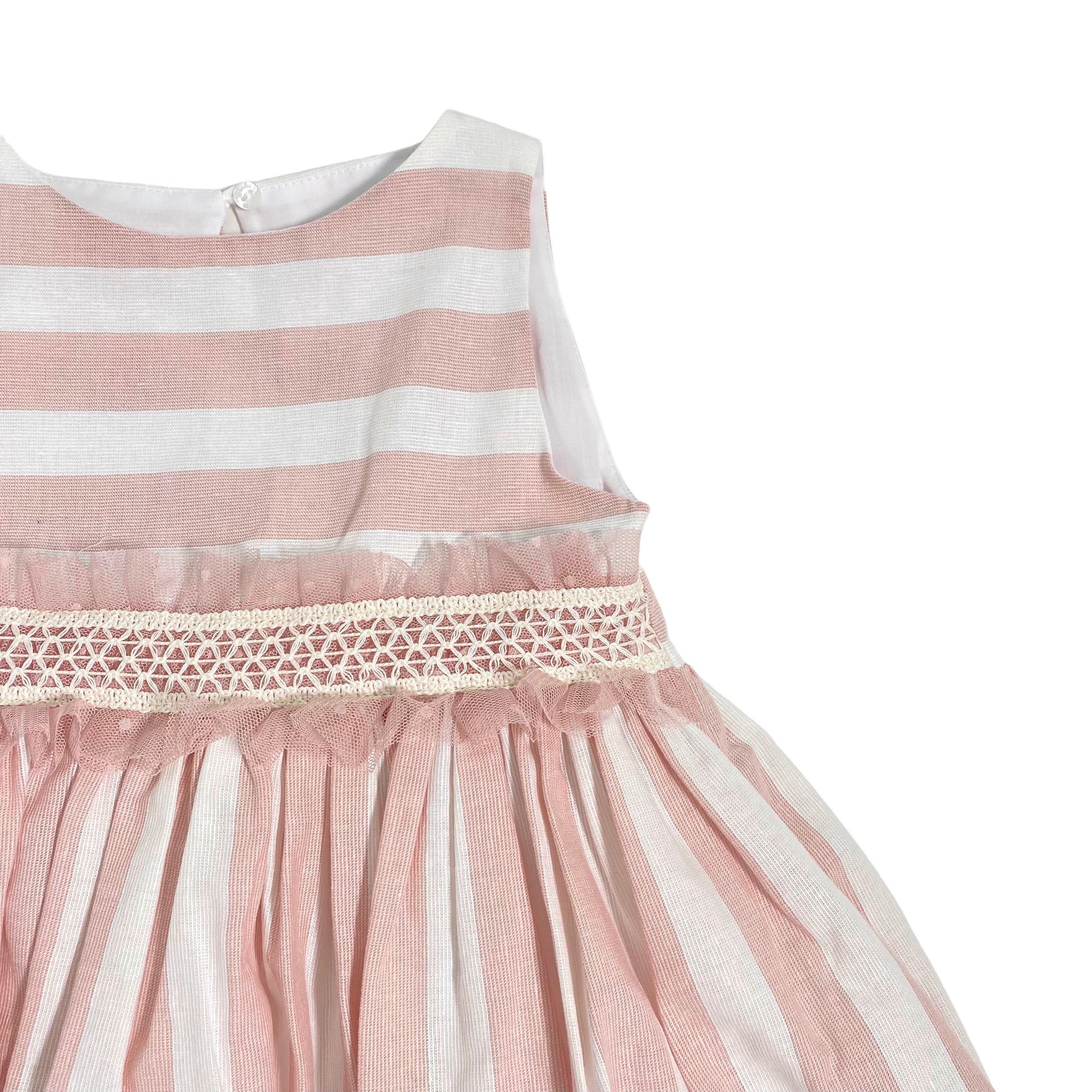 Abito Smanicato in Cotone A righe Bambina YOEDU 0510 - YOEDU - Luxury Kids