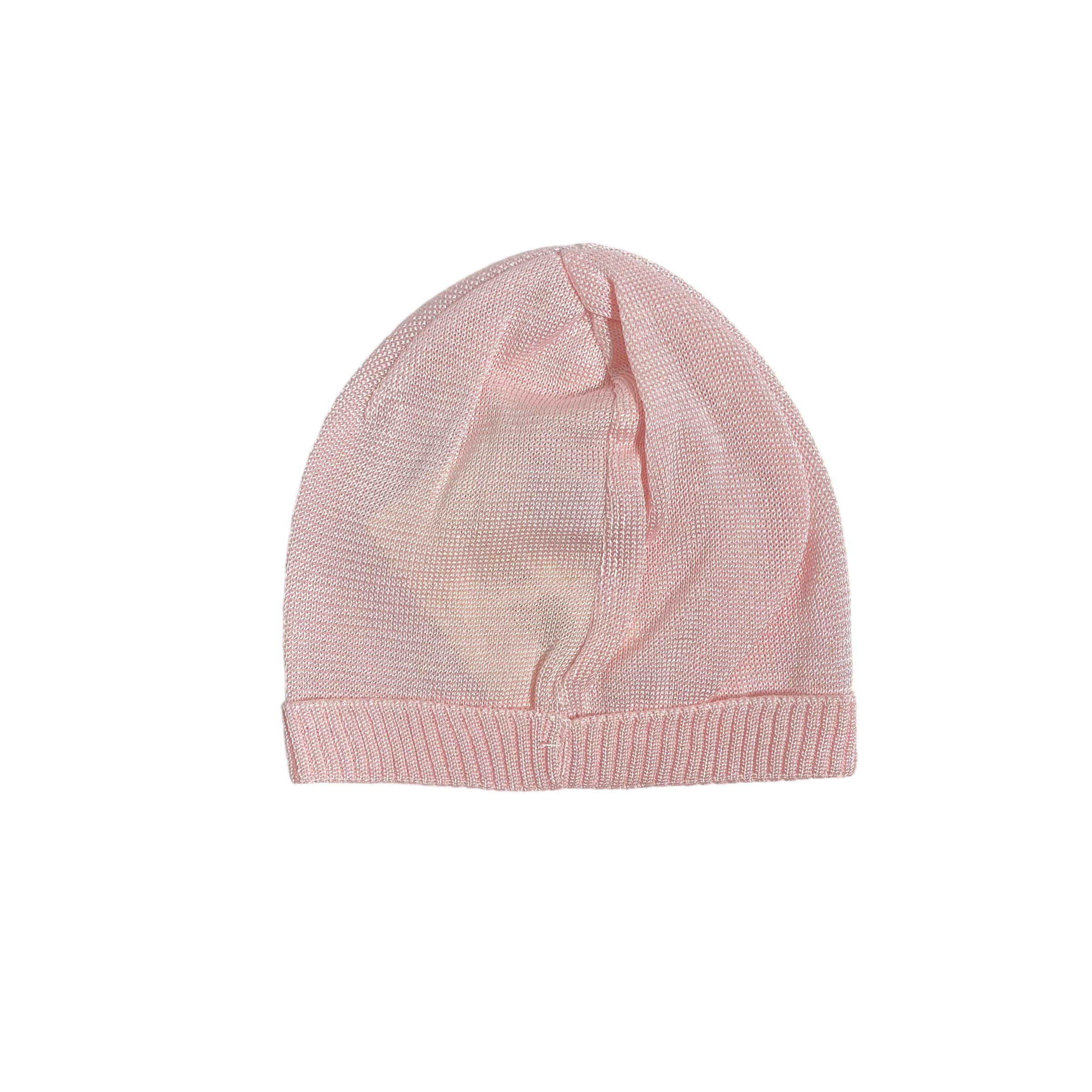 Cappello In Filo Di Cotone Ricamato A Mano Neonata CREAZIONI LUANA 1050C - CREAZIONI LUANA - Luxury Kids