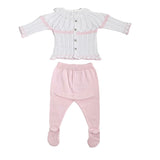 Tutina Spezzata In Filo Di Cotone Traforata Neonata DR KID DK161 - DR KID - Luxury Kids