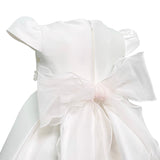 Abito Elegante Mezza Manica In Mikado Bianco Neonata MIMILU' 328BB - MIMILU' - Luxury Kids