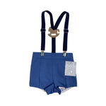 Bermuda Con Bretelle In Cotone Neonato YOEDU 3984 - YOEDU - Luxury Kids