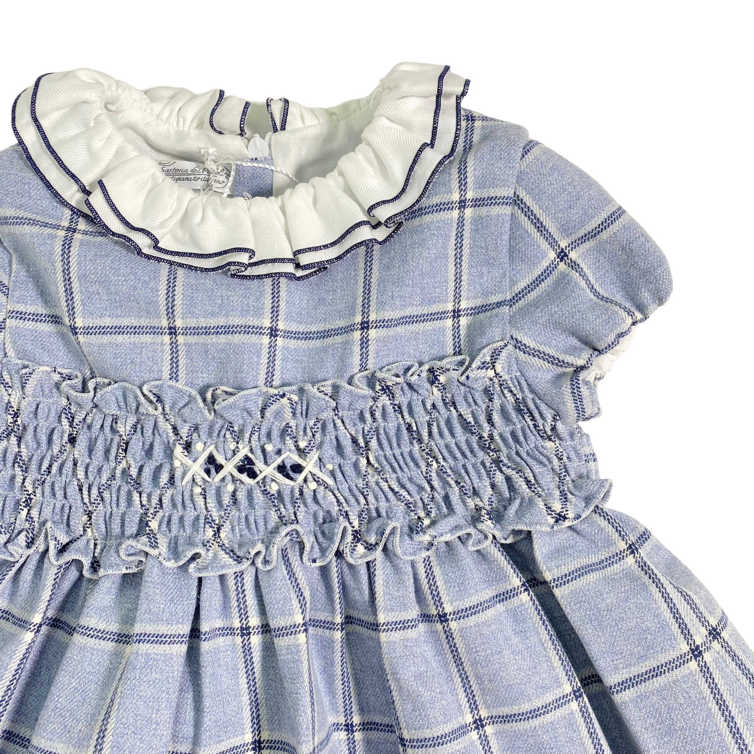 Abito In Caldo Cotone A Quadri Neonata LA SARTORIA DEI PICCOLI L219 - LA SARTORIA DEI PICCOLI - LuxuryKids