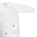 Tutina Intera In Filo Di Cotone Organico Bianca Neonato/a DR KID DK259 - DR KID - Luxury Kids