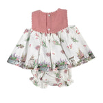 Abito Smanicato Con Culotte In Cotone Neonata YOEDU 0041 - YOEDU - Luxury Kids