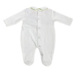 Tutina Intera In Cotone Bianca E Fantasia Floreale Neonata NINNAOH E2352T - NINNAOH - Luxury Kids