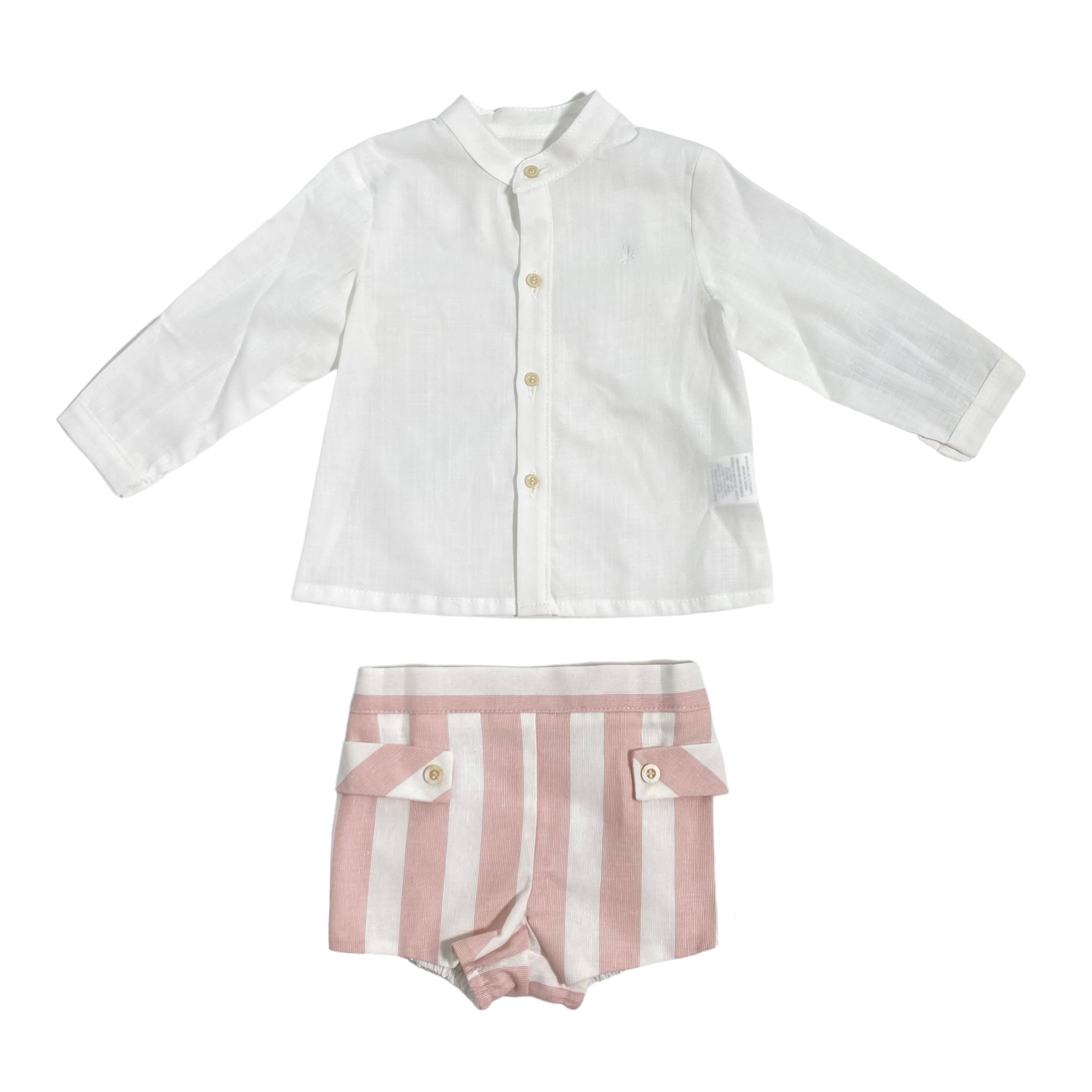 Completo Bermuda e Camicia in Cotone Neonato YOEDU 0353 - YOEDU - Luxury Kids
