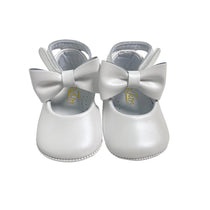 Scarpe Da Culla Modello Ballerina In Pelle Con Fiocco Neonata RIZITOS A2705P - RIZITOS - Luxury Kids