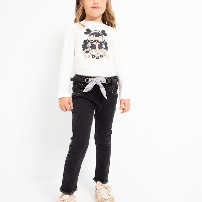 Jeans Lungo Skinny Con Cintura Bambina MAYORAL 3509 - MAYORAL - Luxury Kids