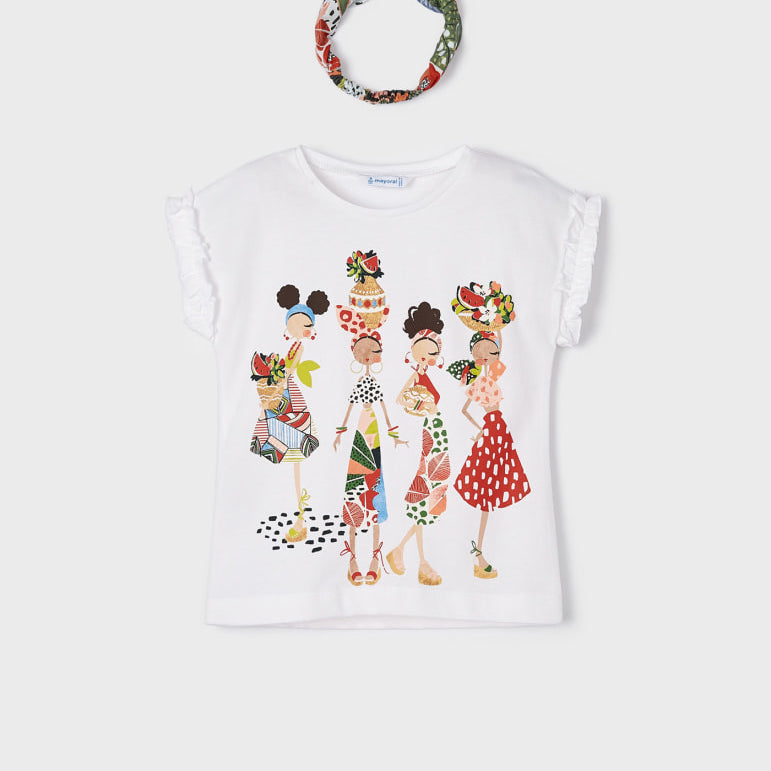 Set Maglietta E fascia In Cotone Sostenibile Bambina MAYORAL 3063 - MAYORAL - Luxury Kids