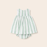 Abito Smanicato Con Culotte In Misto Lino Neonata MAYORAL 1820 - MAYORAL - Luxury Kids