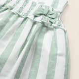 Abito Smanicato Con Culotte In Misto Lino Neonata MAYORAL 1820 - MAYORAL - Luxury Kids